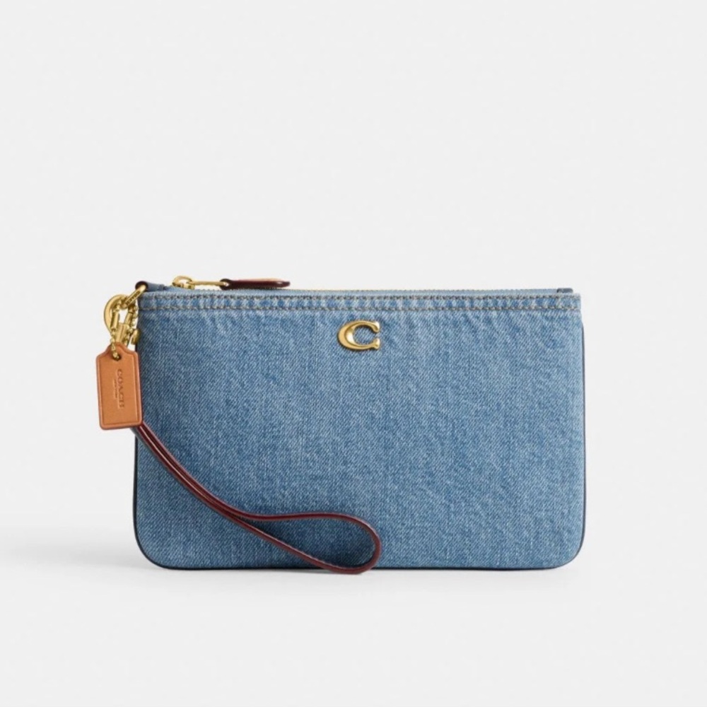 Coach denim wristlet